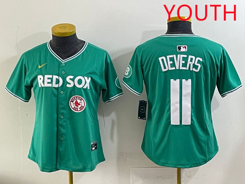 Youth 2025 Boston Red Sox #11 Devers Dark Green Joint Name Nike MLB Jersey style 10->youth mlb jersey->Youth Jersey